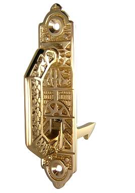 3 7/8 Solid Brass East Lake Pattern Cabinet Latch COPPER MOUNTAIN HARDWARE