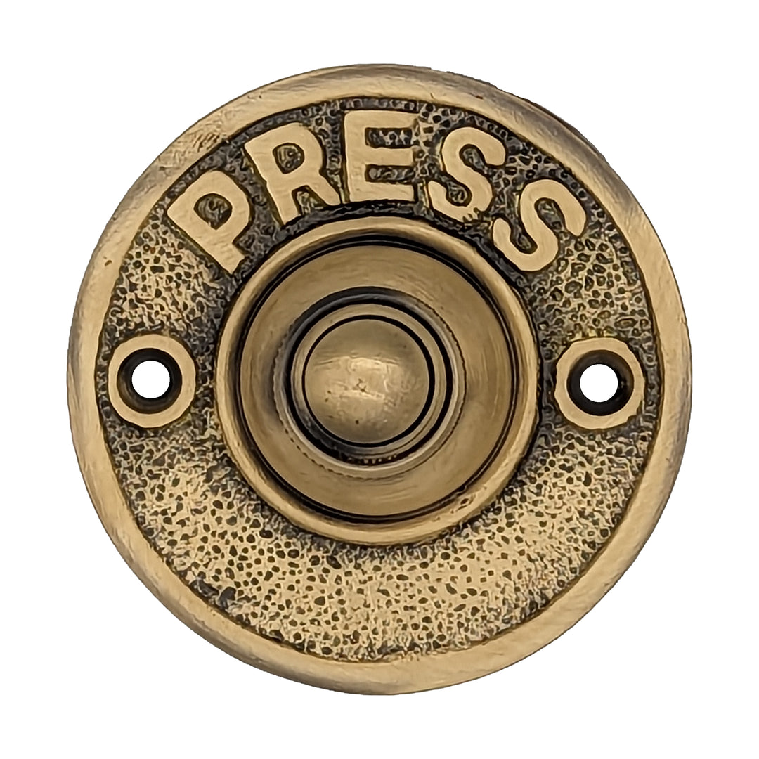 Classic American PRESS Doorbell Push Button (Antique Brass Finish) COPPER MOUNTAIN HARDWARE