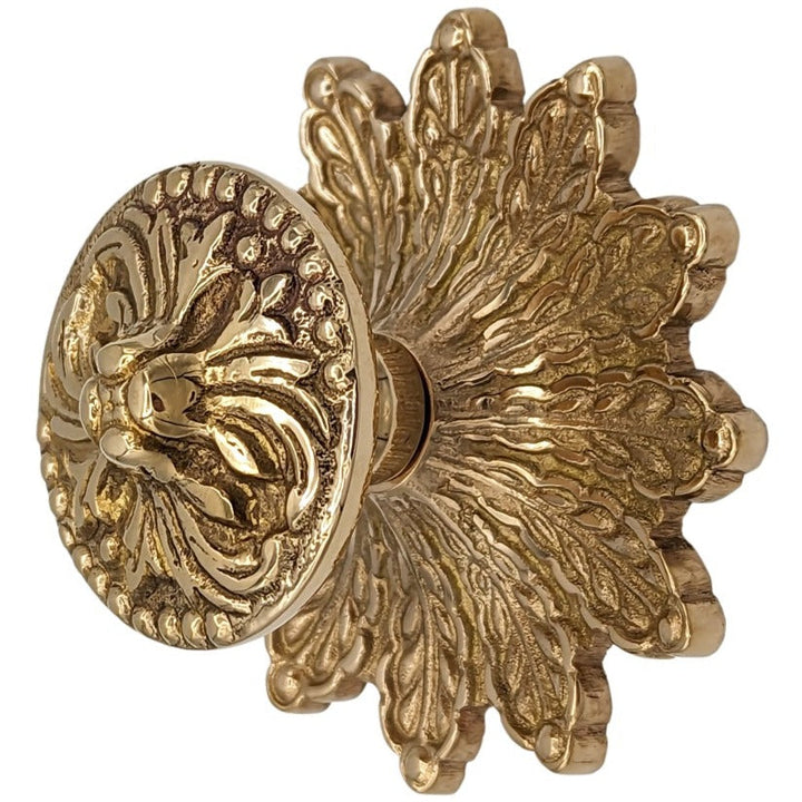 COPPER MOUNTAIN HARDWARE Solid Brass Rococo Victorian Cabinet & Furniture Knob with Back Plate