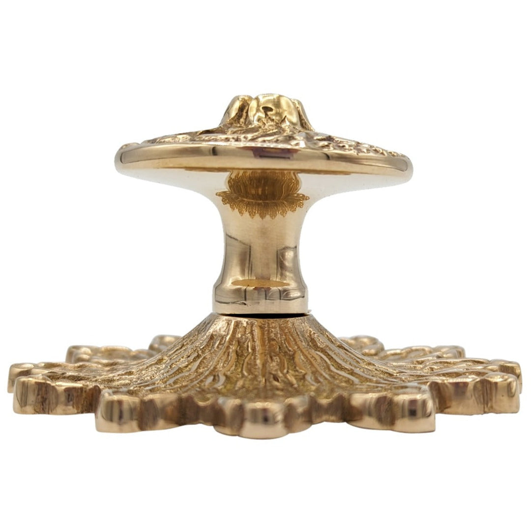 COPPER MOUNTAIN HARDWARE Solid Brass Rococo Victorian Cabinet & Furniture Knob with Back Plate