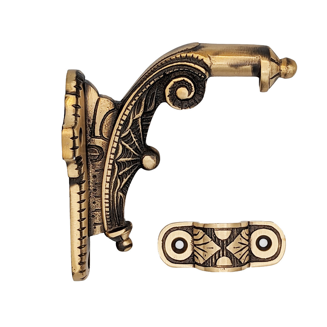 5 Inch Solid Brass Victorian Stair Rail Bracket COPPER MOUNTAIN HARDWARE