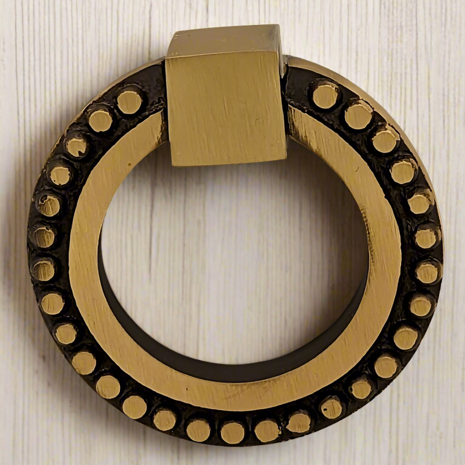 2 Inch Solid Brass Beaded Drawer Ring Pull COPPER MOUNTAIN HARDWARE