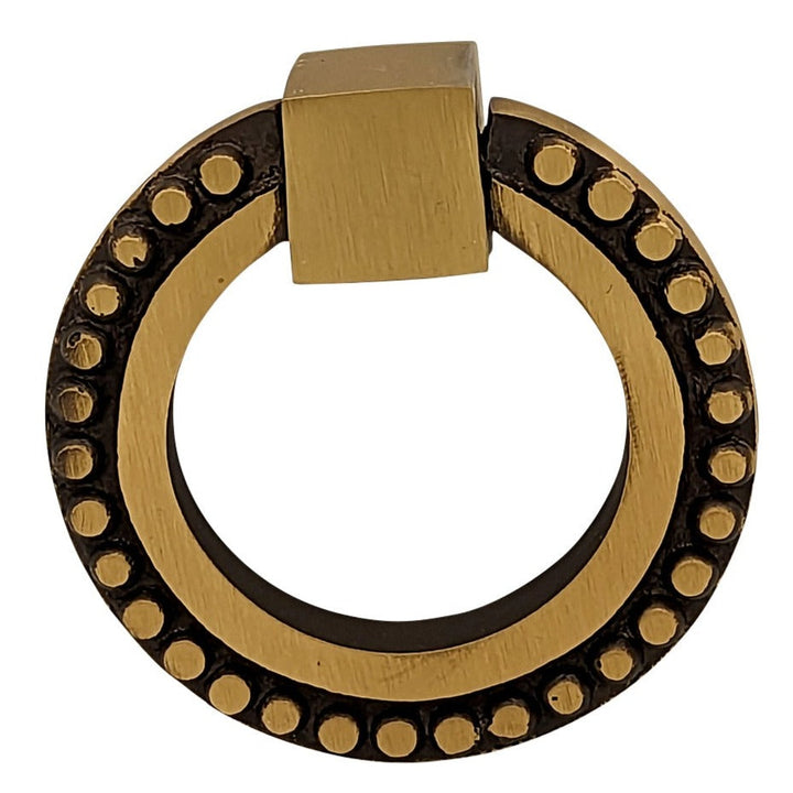 2 Inch Solid Brass Beaded Drawer Ring Pull COPPER MOUNTAIN HARDWARE