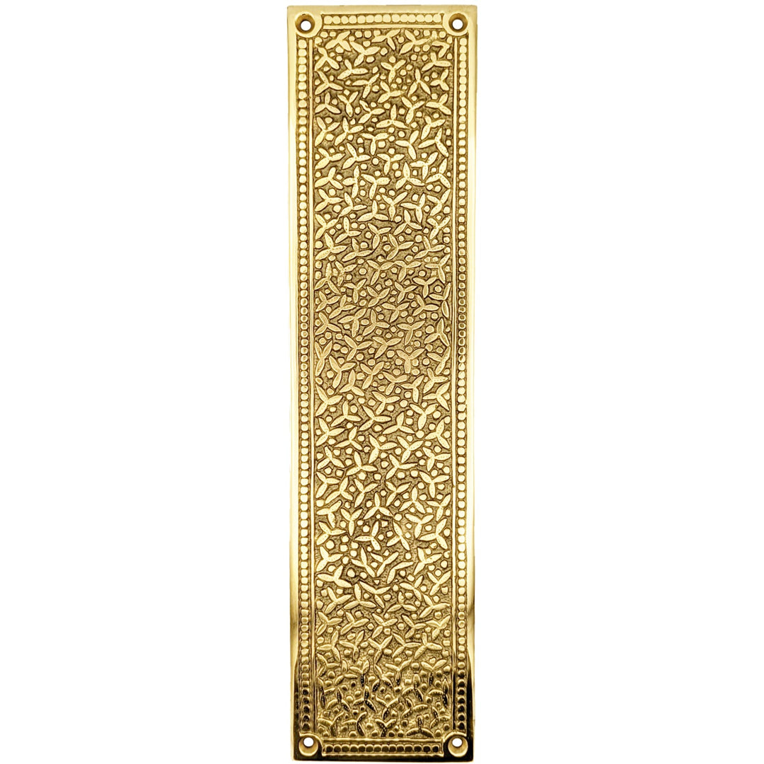 12 Inch Solid Brass Rice Pattern Push Plate (Several Finishes Available) COPPER MOUNTAIN HARDWARE