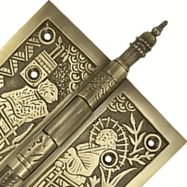 4 1/2 x 4 1/2 Inch Japanesque Style Ornate Solid Brass Hinge COPPER MOUNTAIN HARDWARE