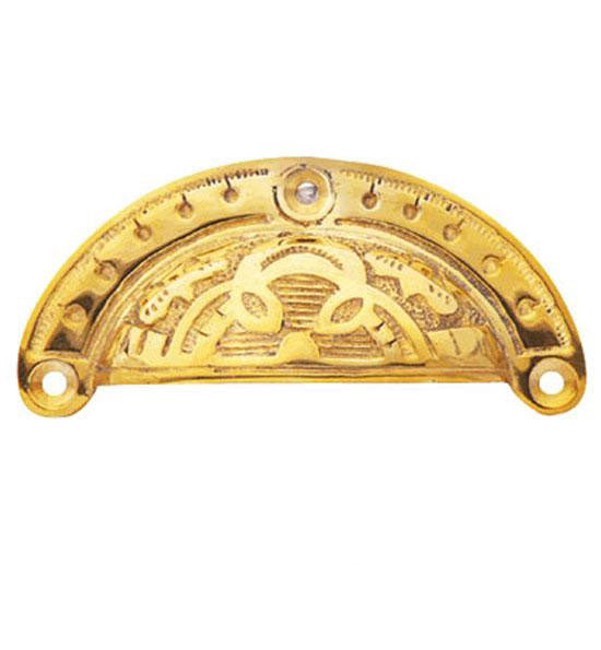 COPPER MOUNTAIN HARDWARE 4 Inch Overall Solid Brass Decorative Cup Pull
