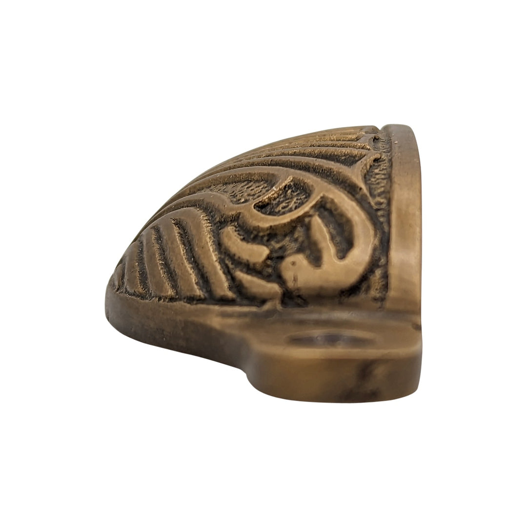 4 Inch Overall (3 2/5 Inch c-c) Solid Brass Art Deco Bin or Cup Pull COPPER MOUNTAIN HARDWARE