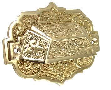 COPPER MOUNTAIN HARDWARE 4 3/8 Inch Overall Solid Brass Eastlake Cup & Bin Pull With Backplate