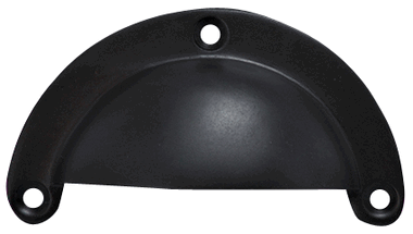 3 3/8 Inch Overall (3 Inch c-c) Solid Brass Traditional Cup Pull COPPER MOUNTAIN HARDWARE