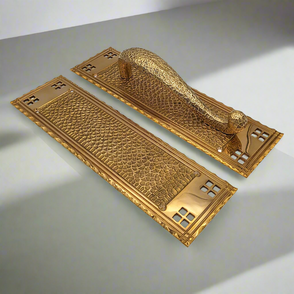 12 Inch Craftsman Style Door Pull & Push Plate Set COPPER MOUNTAIN HARDWARE