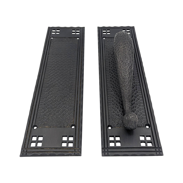 12 Inch Craftsman Style Door Pull & Push Plate Set COPPER MOUNTAIN HARDWARE