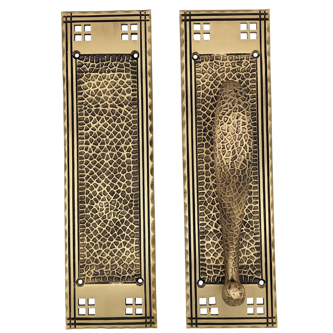 12 Inch Craftsman Style Door Pull & Push Plate Set COPPER MOUNTAIN HARDWARE