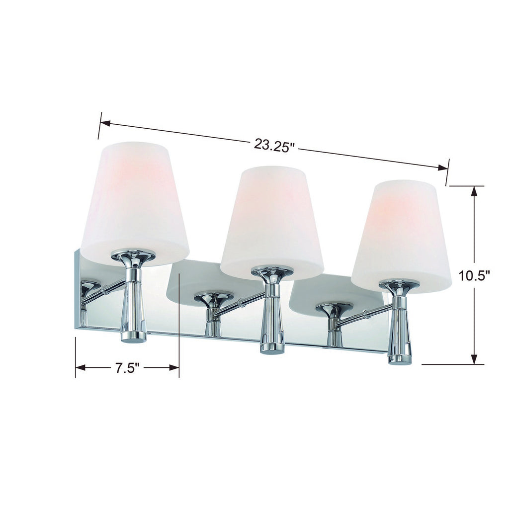 Ramsey 3 Light Polished Nickel Bathroom Vanity Crystorama