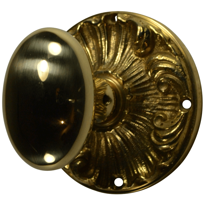 Romanesque Rosette Door Set with Egg Door Knobs (Several Finishes Available) COPPER MOUNTAIN HARDWARE