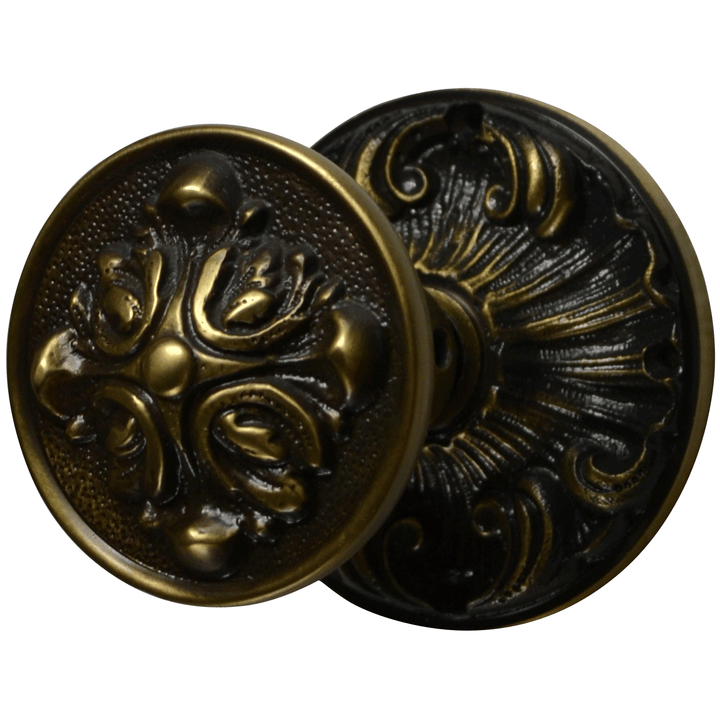 Romanesque Rosette Door Set with Romanesque Door Knobs (Several Finishes Available) COPPER MOUNTAIN HARDWARE