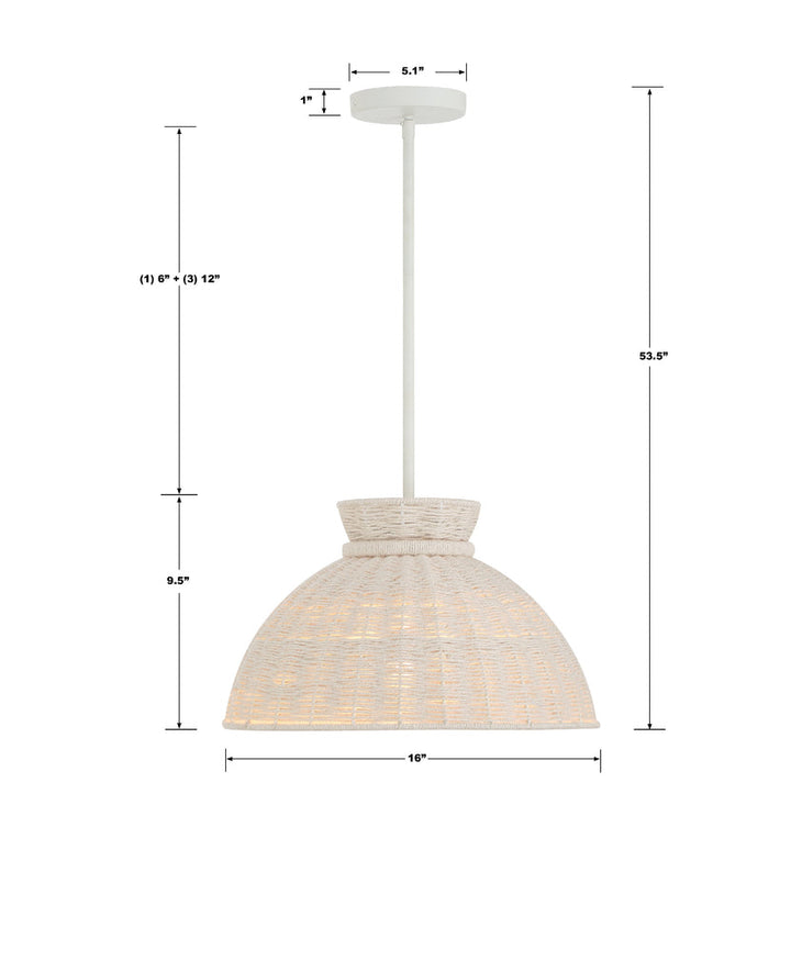 Crystorama Crystorama Reese 1 Light Matte White Pendant