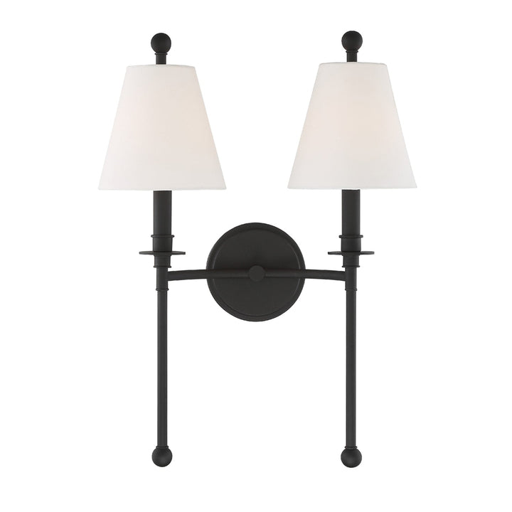 Crystorama Crystorama Riverdale 2 Light Black Forged Sconce