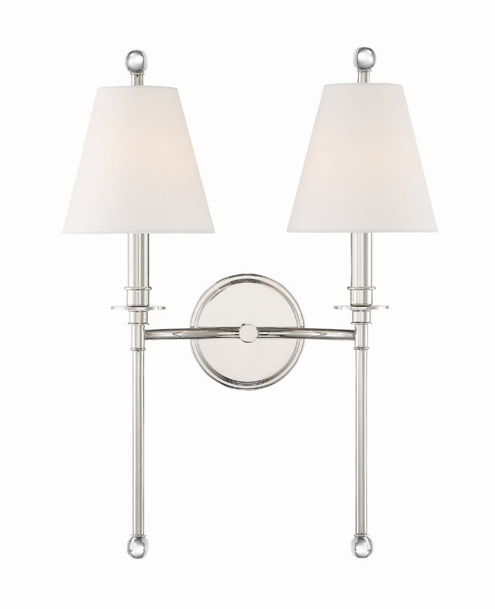 Crystorama Crystorama Riverdale 2 Light Polished Nickel Sconce