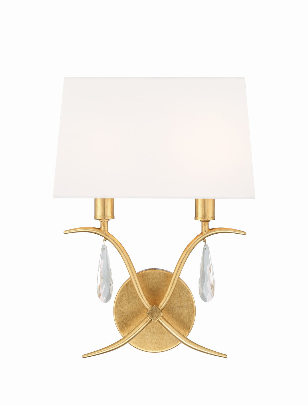 Crystorama Crystorama Rollins 2 Light Antique Gold Sconce