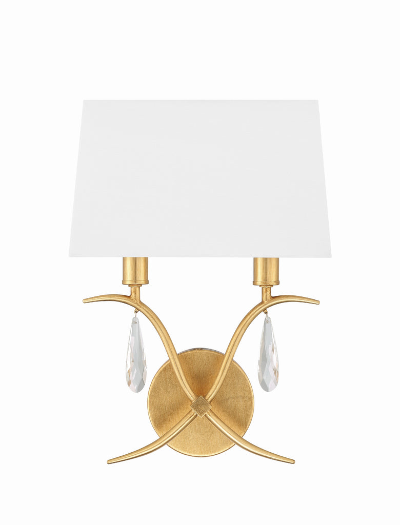 Crystorama Crystorama Rollins 2 Light Antique Gold Sconce
