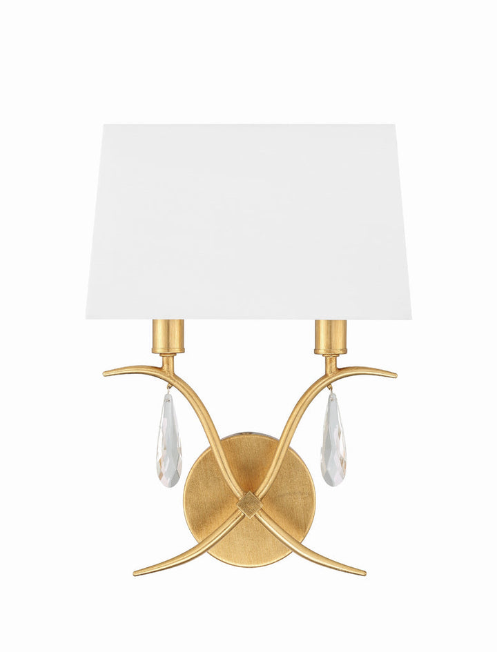 Crystorama Crystorama Rollins 2 Light Antique Gold Sconce