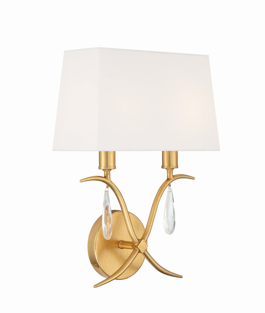 Crystorama Crystorama Rollins 2 Light Antique Gold Sconce
