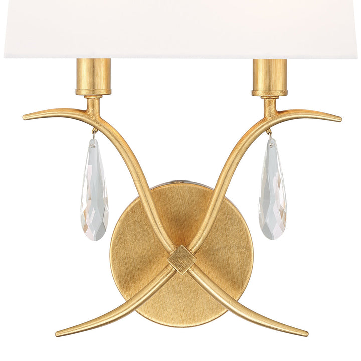 Crystorama Crystorama Rollins 2 Light Antique Gold Sconce
