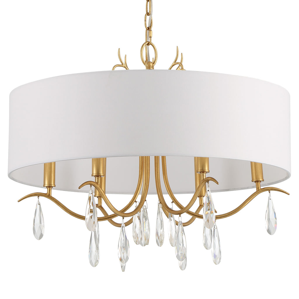 Crystorama Crystorama Rollins 6 Light Antique Gold Chandelier