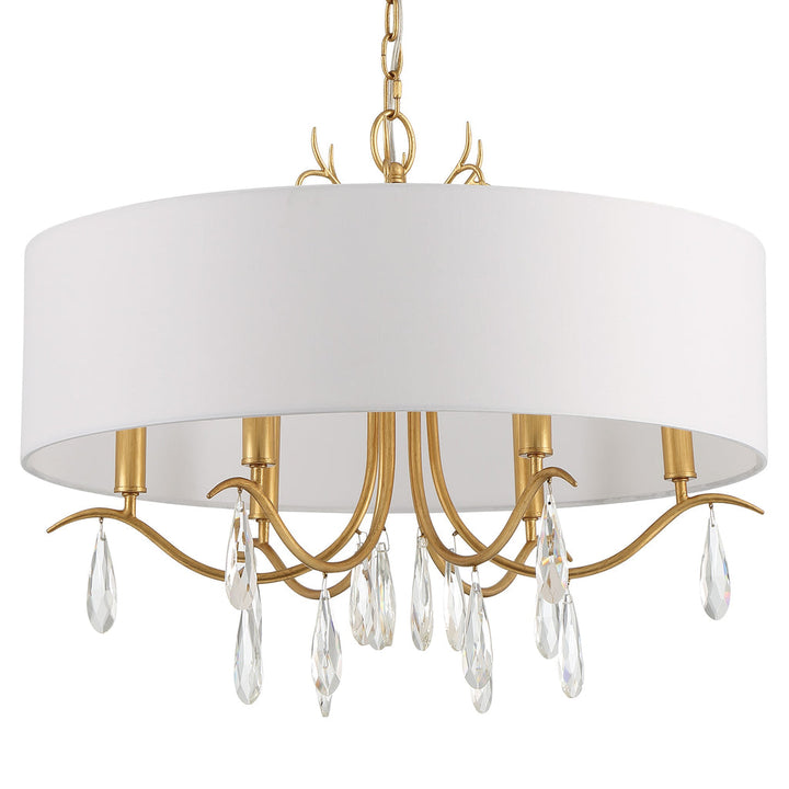 Crystorama Crystorama Rollins 6 Light Antique Gold Chandelier