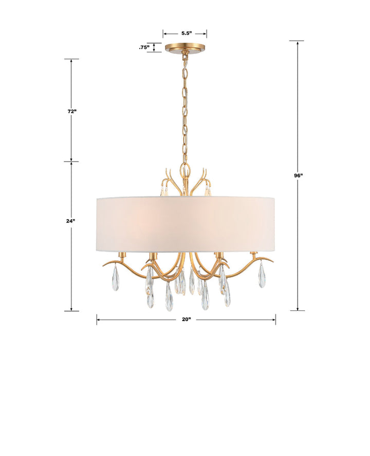 Crystorama Crystorama Rollins 6 Light Antique Gold Chandelier
