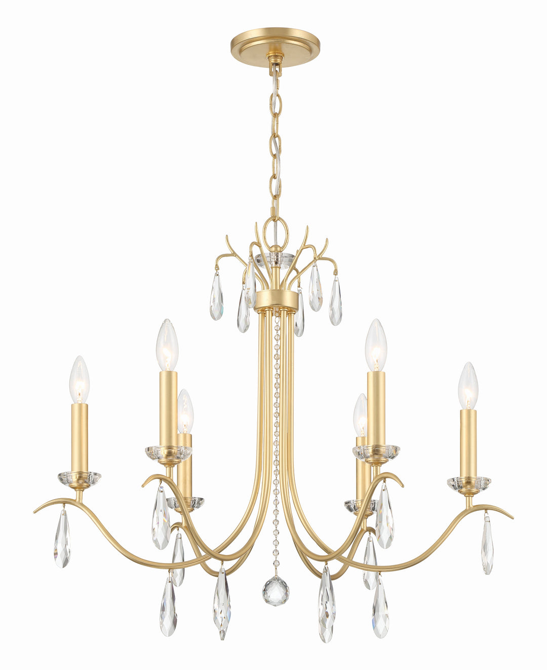 Crystorama Crystorama Rollins 6 Light Antique Gold Chandelier