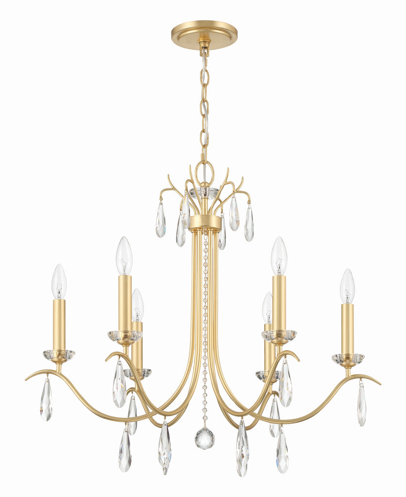 Crystorama Crystorama Rollins 6 Light Antique Gold Chandelier