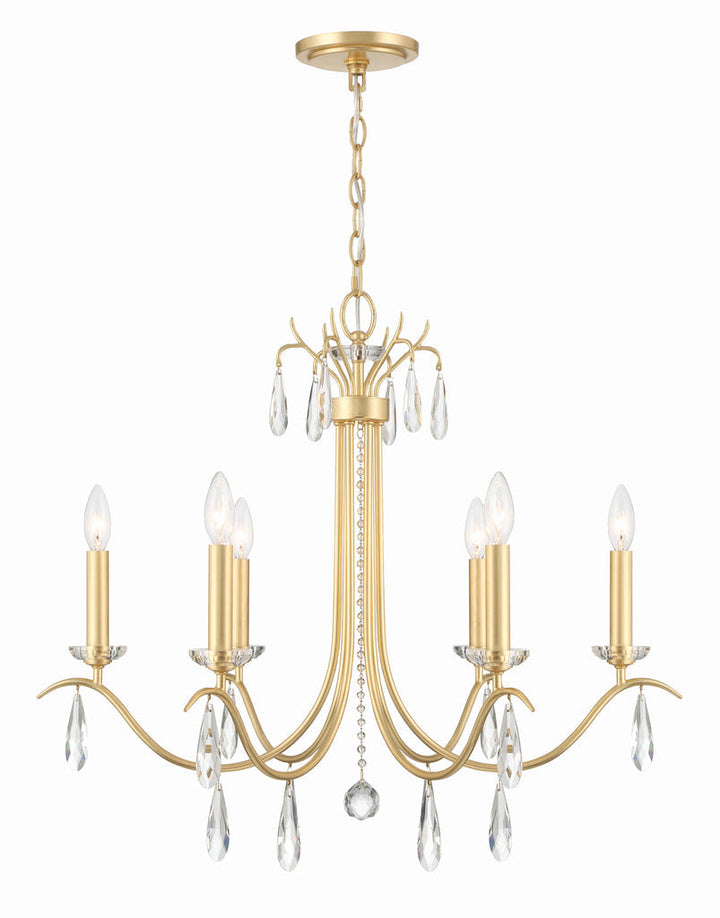 Crystorama Crystorama Rollins 6 Light Antique Gold Chandelier