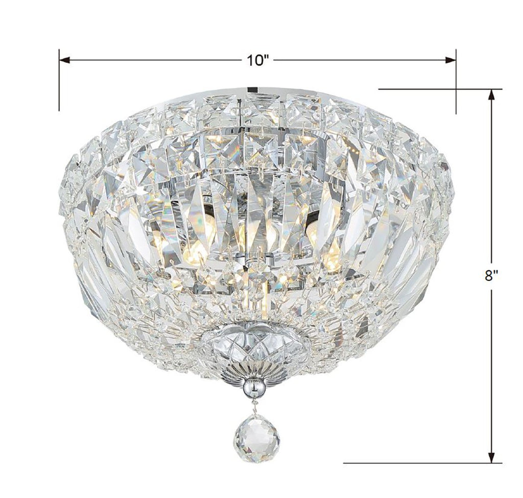 Roslyn 3 Light Polished Chrome Flush Mount Crystorama