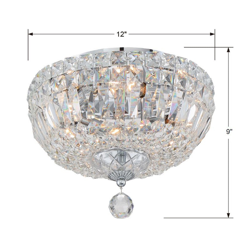 Roslyn 4 Light Polished Chrome Flush Mount Crystorama