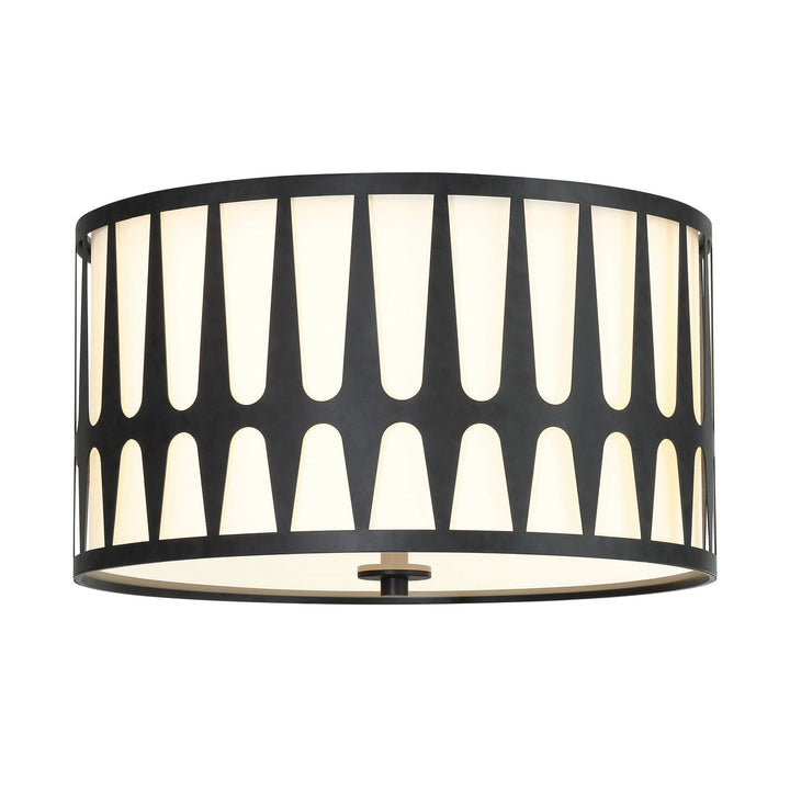 Royston 3 Light Black Flush Mount Crystorama