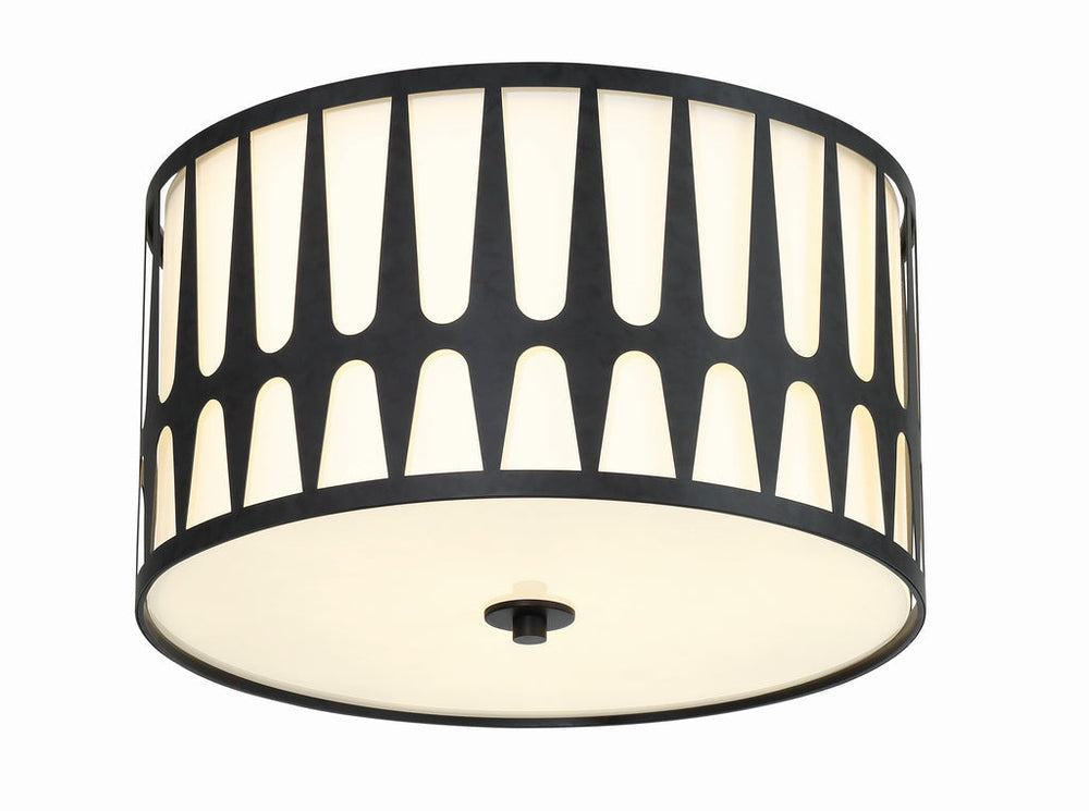 Royston 3 Light Black Flush Mount Crystorama