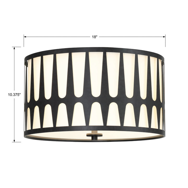 Royston 3 Light Black Flush Mount Crystorama