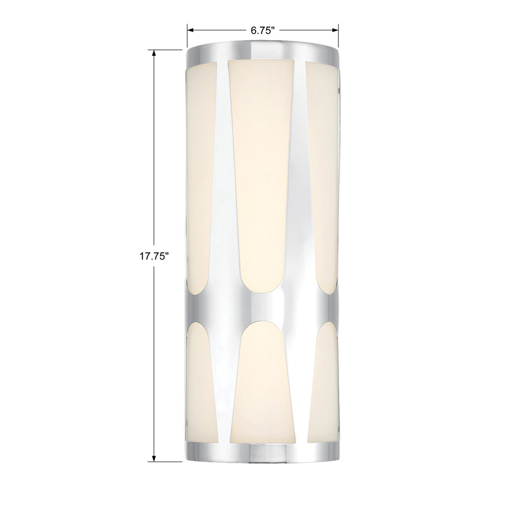 Crystorama Crystorama Royston Integrated LED Polished Chrome Sconce 
