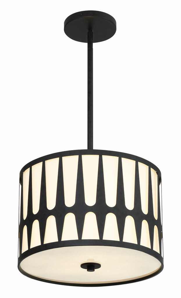 Crystorama Crystorama Royston 3 Light Black Mini Chandelier