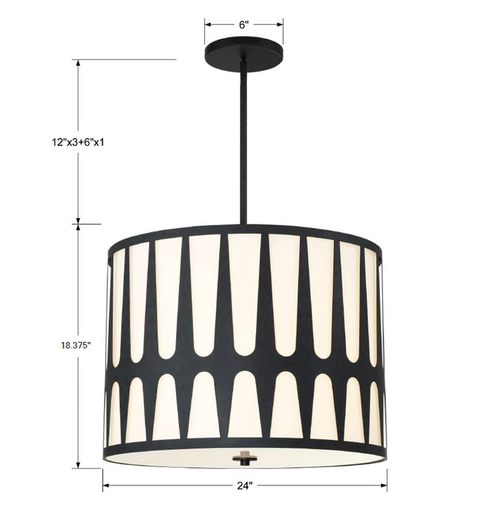 Crystorama Crystorama Royston 5 Light Black Chandelier