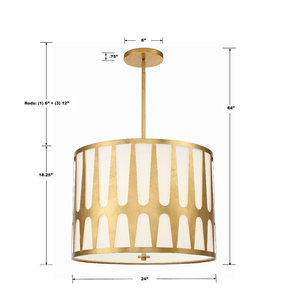 Crystorama Crystorama Royston 5 Light Antique Gold Chandelier