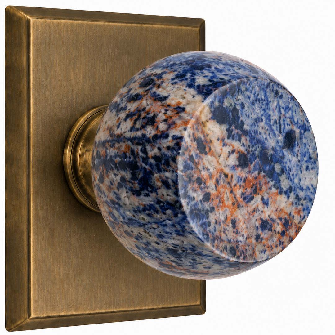 Magnifique® Rectangular Door Set with Royal Blue Knobs (Several Finishes Available)