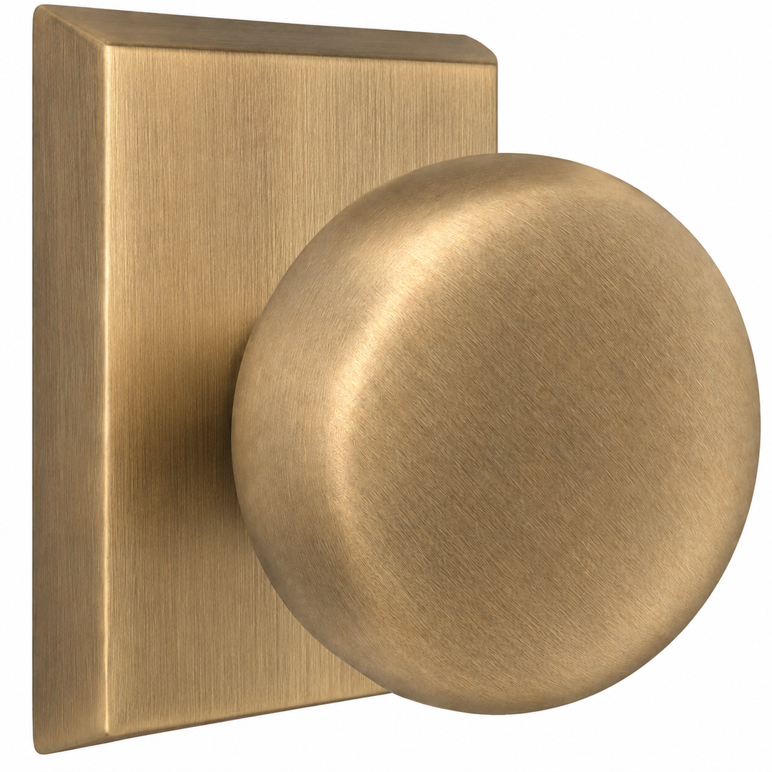 Magnifique® Rectangular Door Set with Brass Round Knobs (Several Finishes Available)