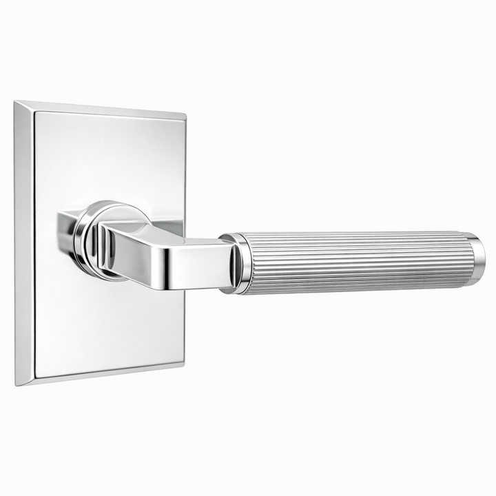 Magnifique® Rectangular Door Set with Modern Reed Lever (Several Finishes Available)