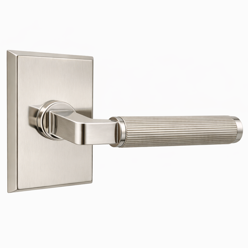 Magnifique® Rectangular Door Set with Modern Reed Lever (Several Finishes Available)