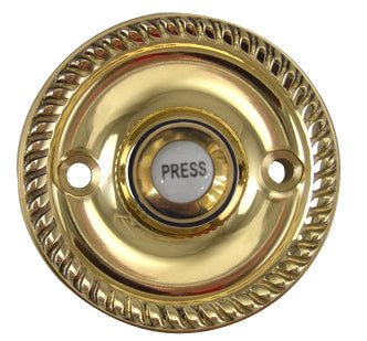 Solid Brass Georgian Roped Doorbell (Several Finishes Available) COPPER MOUNTAIN HARDWARE