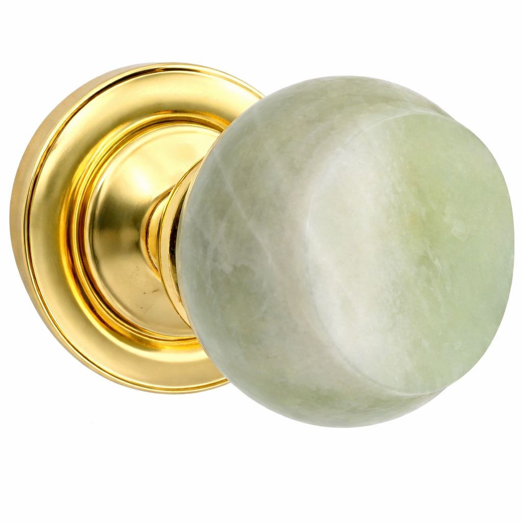 Magnifique® Classic Door Set with Green Jade Knobs (Several Finishes Available)