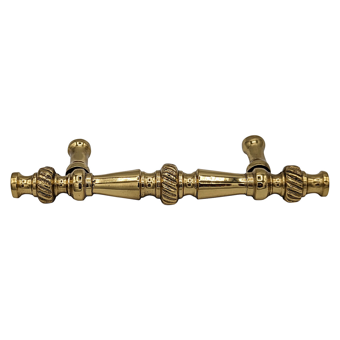 5 Inch Overall (3 Inch c-c) Solid Brass Georgian Roped Style Pull (Several Finishes Available)