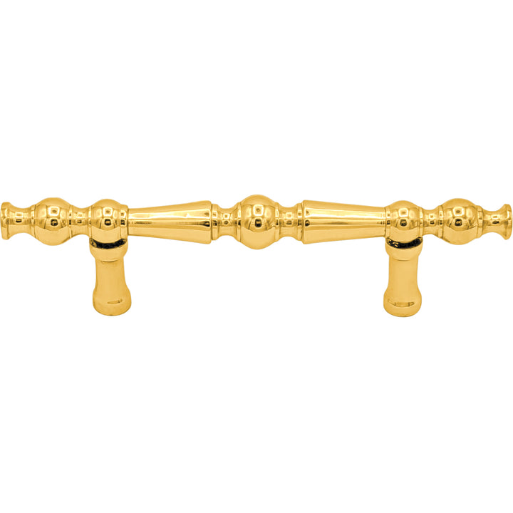 5 Inch Overall (3 Inch c-c) Solid Brass Victorian Pull